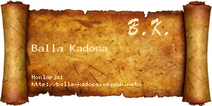 Balla Kadosa névjegykártya